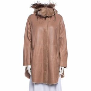 Yves Salomon Lamb Leather Coat